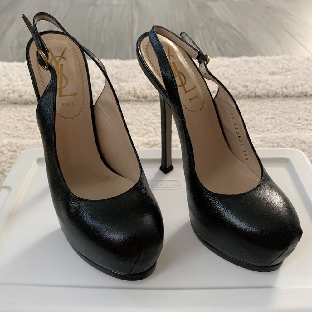 YSL Platform Black High Heel